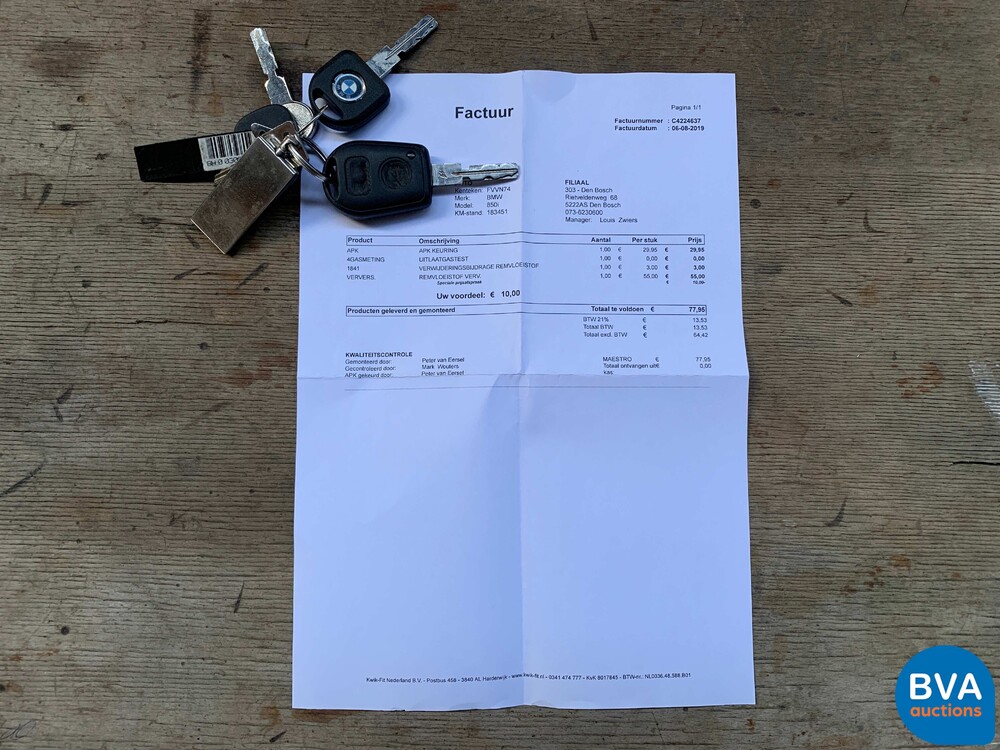 BMW 850Ci 292pk -Original NL- 8-Serie 1992, FV-VN-74.