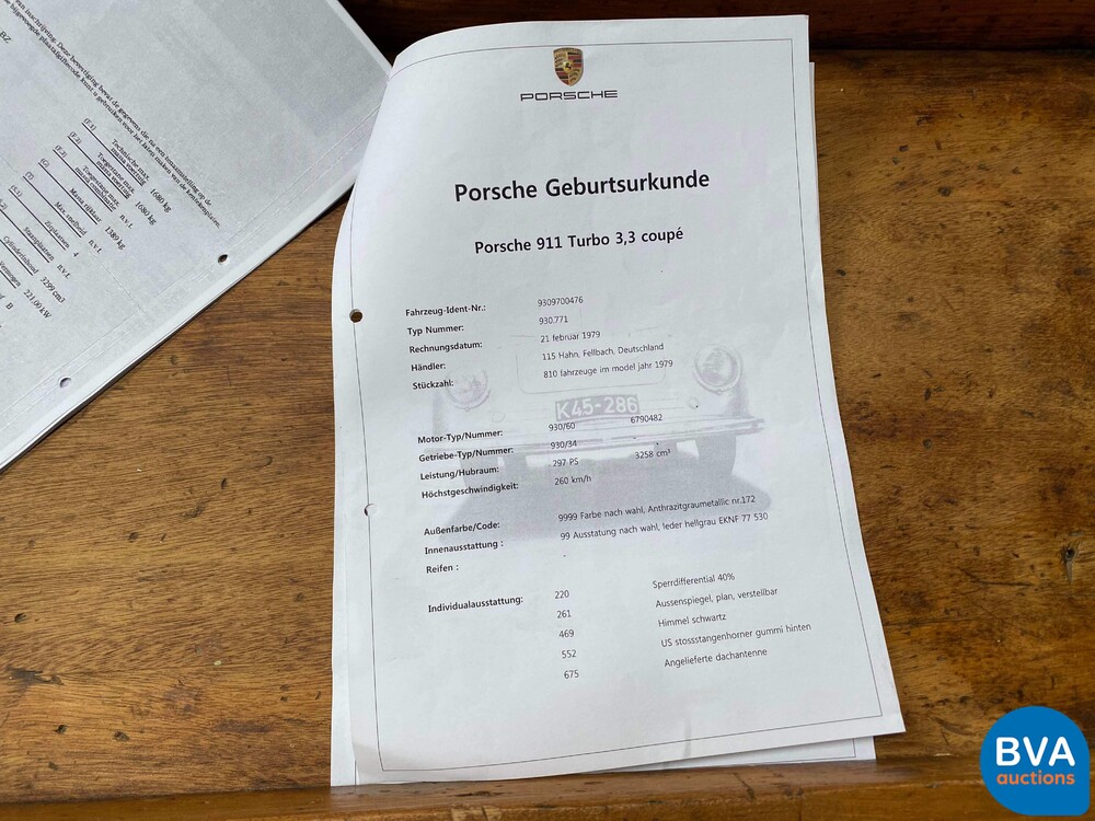 Porsche 9113.3 Turbo Coupe 930 301PK, G-065-BZ.
