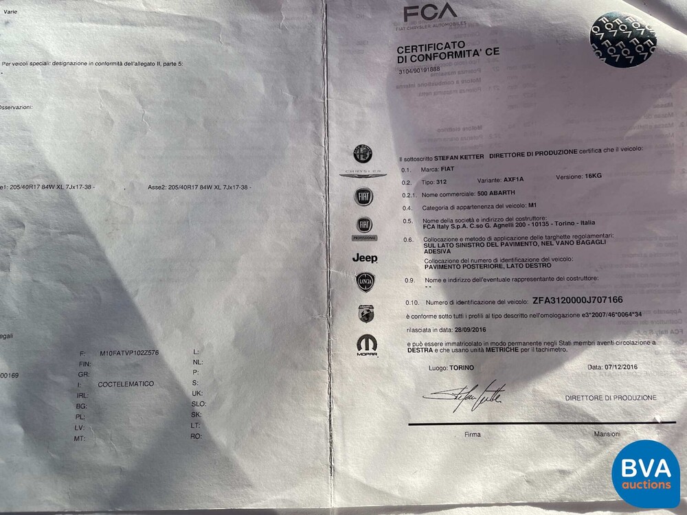 Fiat Abarth 595 Competizione 180hp 2017.