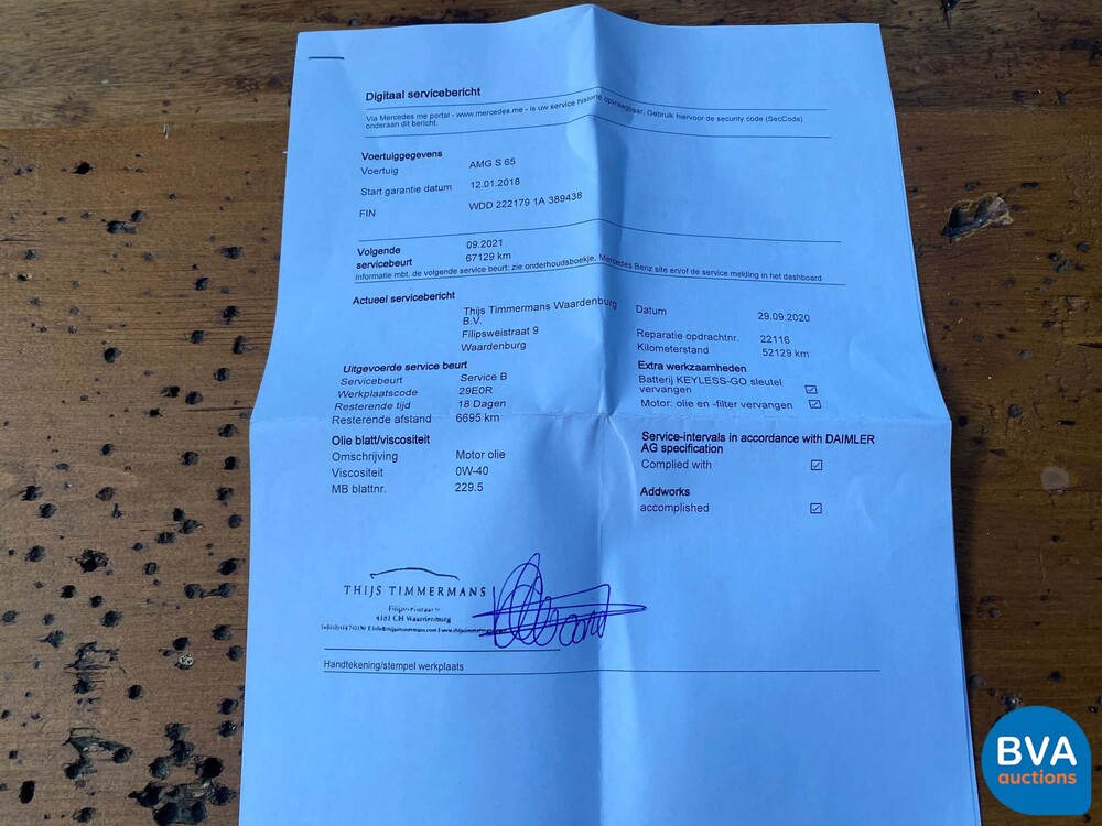 Mercedes-Benz S65 AMG Lang V12 S-klasse 630pk 2018 -Org NL-, RS-977-V