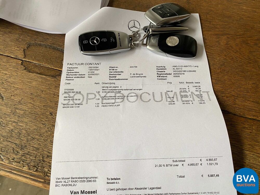 Mercedes-Benz S63 AMG Long 612pk 4Matic+ Premium Plus S-class 2018, XL-831-D.