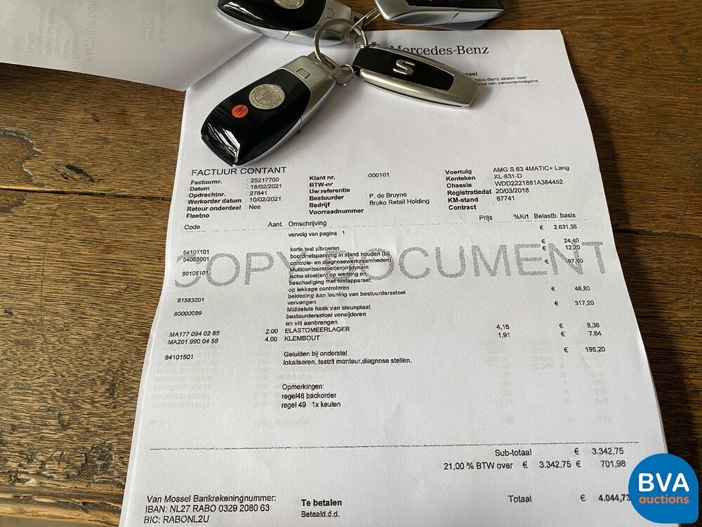 Mercedes-Benz S63 AMG Long 612pk 4Matic+ Premium Plus S-class 2018, XL-831-D.