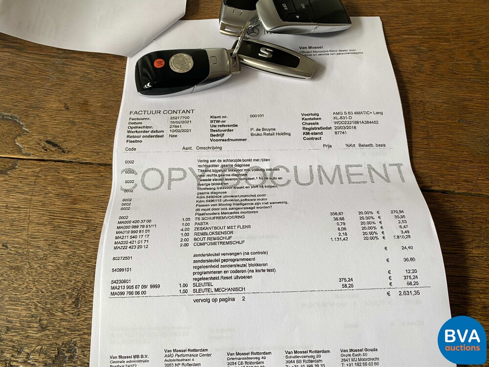 Mercedes-Benz S63 AMG Long 612pk 4Matic+ Premium Plus S-class 2018, XL-831-D.