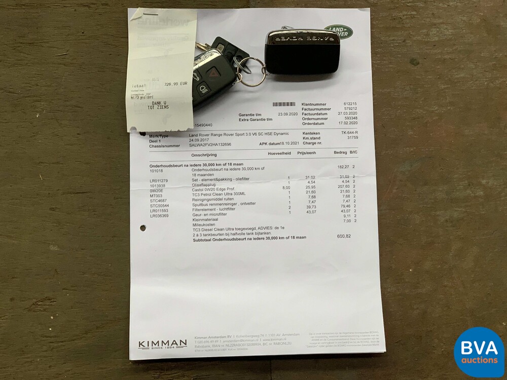 Land Rover Range Rover Sport 3.0 V6 Supercharged HSE 381pk 2017, TK-644-R