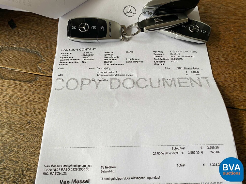 Mercedes-Benz S63 AMG Long 612pk 4Matic+ Premium Plus S-class 2018, XL-831-D.