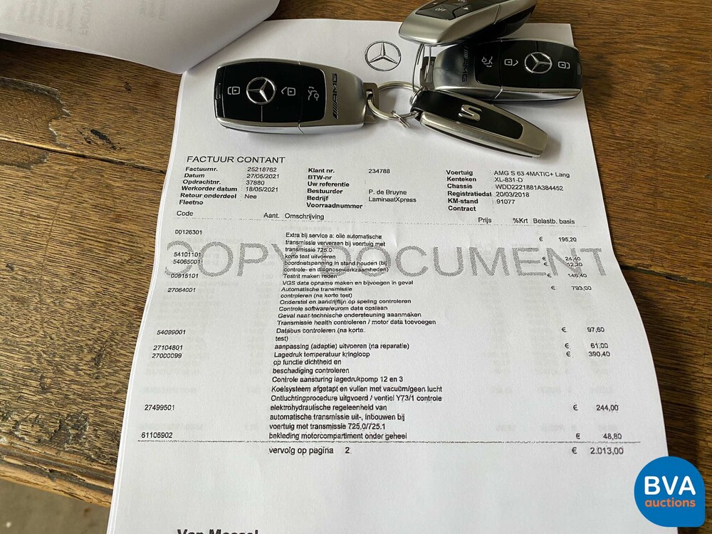 Mercedes-Benz S63 AMG Long 612pk 4Matic+ Premium Plus S-class 2018, XL-831-D.