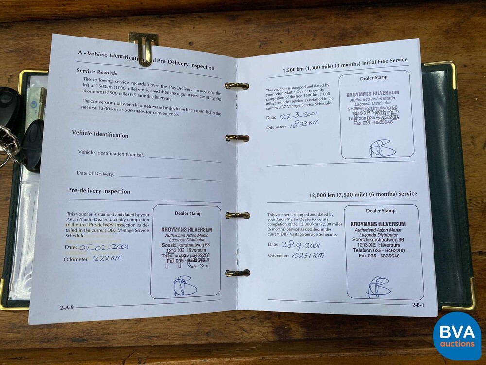 Aston Martin DB7 Volante Vantage 5.9 V12 416pk 2001 -Org NL-, 15-GS-FD.