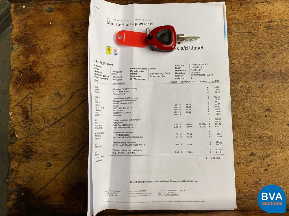 Ferrari F430 Spider F1 CARBON KERAMIK 4.3 V8 485pk 2007, NL-Zulassung.