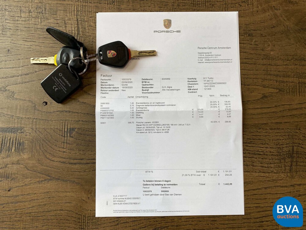 Porsche 9113.6 Coupe Turbo 996 420pk 2003, TF-947-G.