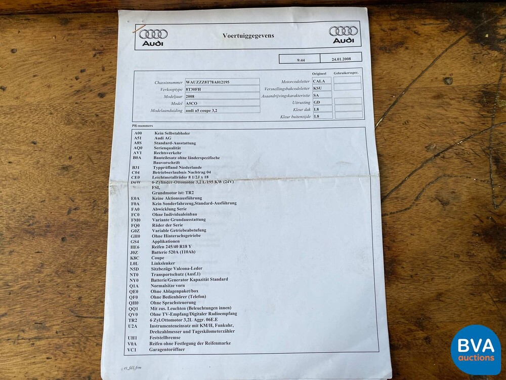 Audi A5 Coupe 3.2 FSI S-Line 265 PS 2007, 92-XV-LH.