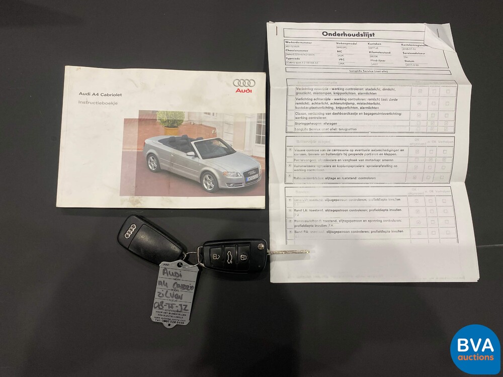 Audi A4 Convertible 3.2 FSI quattro Pro Line 256hp 2006, 08-TF-JZ.