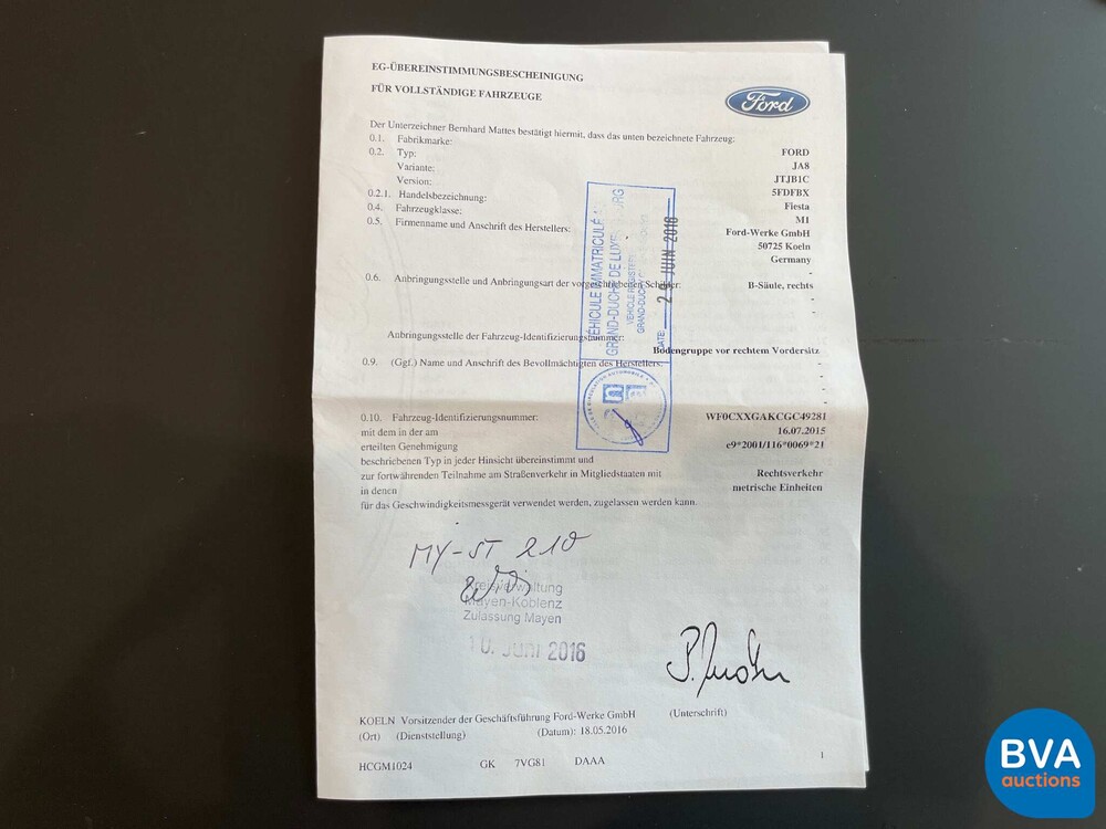 Ford Fiesta ST 182pk 2016