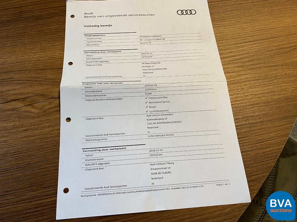 Audi S8 4.0 TFSI plus Quattro Pro Line+ 610hp 2016, HR-513-V.