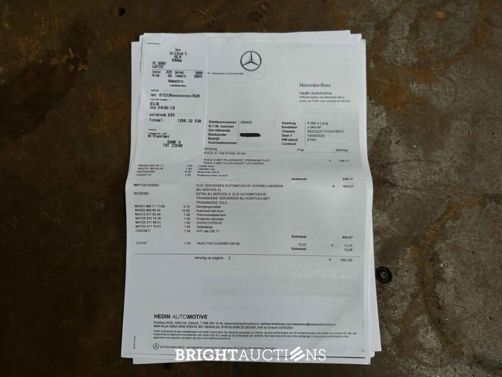 Mercedes-Benz S560e Lang AMG Premium 3.0 V6 469pk 2019 S-Klasse, J-049-NF