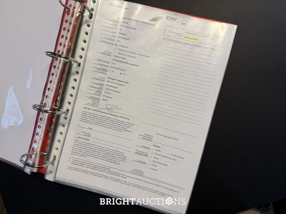 Ferrari Testarossa Monospecchio 4.9 F110 390hp Flat-12 1985, NL Nummernschilder