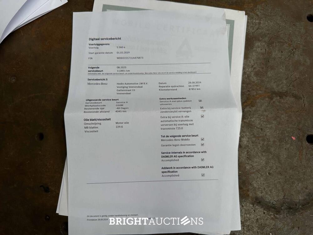 Mercedes-Benz S560e Lang AMG Premium 3.0 V6 469pk 2019 S-Klasse, J-049-NF