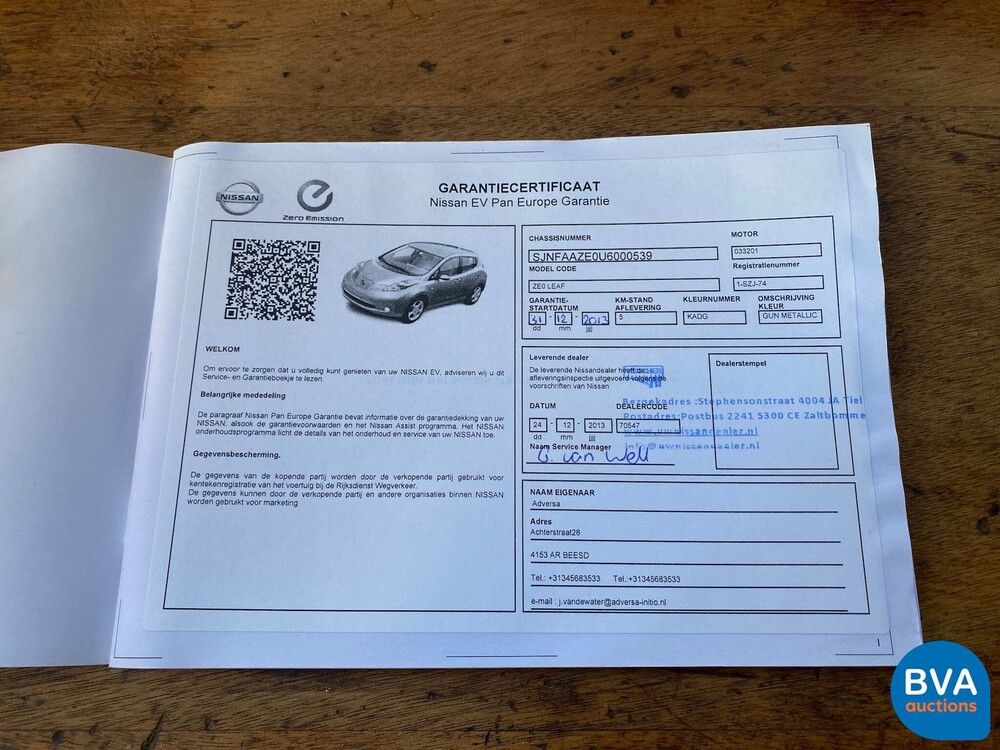 Nissan Leaf Base 24 kWh 109PS 2013!ZUTEILUNG! -Org NL-, 1-SZJ-74.