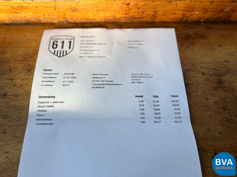 Porsche 911 Carrera 2 Cabriolet 996 301pk 1999, JK-555-B.