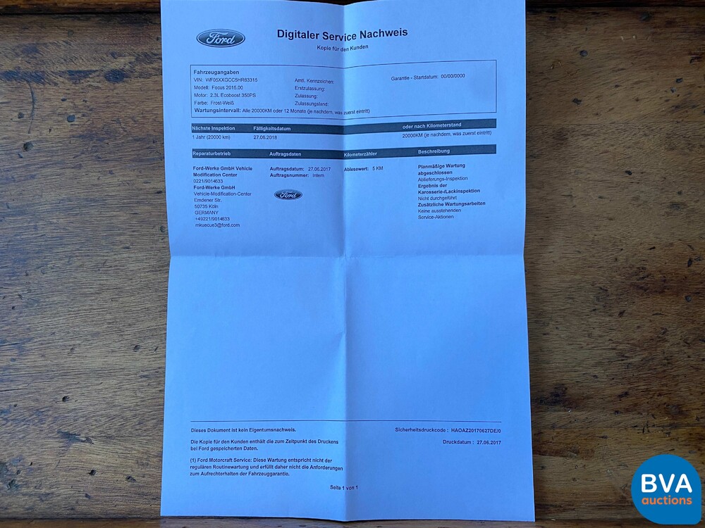 2017 Ford Focus RS 350hp.