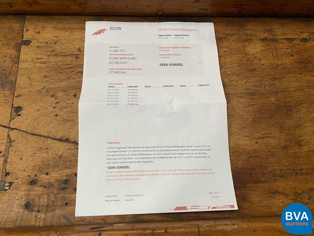 Ford Mustang Fastback 2.3 EcoBoost 309hp 2018, J-328-VD.