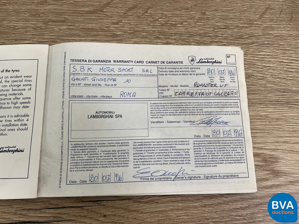 Lamborghini Diablo VT Roadster 5.7L V12 530pk 1996