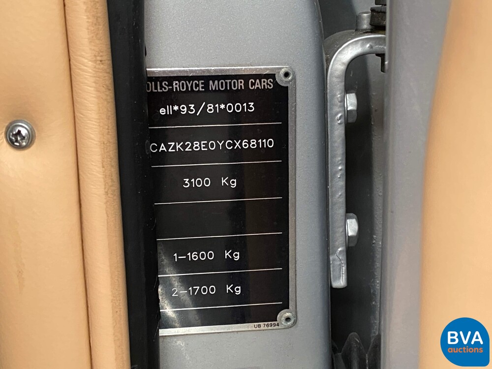 Rolls Royce Corniche V 6.75 V8 Cabriolet 2000 Convertible (1 or 374 Worldwide), 91-HF-TP.