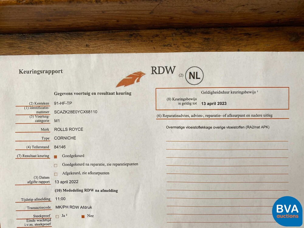 Rolls Royce Corniche V 6.75 V8 Cabriolet 2000 Convertible (1 or 374 Worldwide), 91-HF-TP.