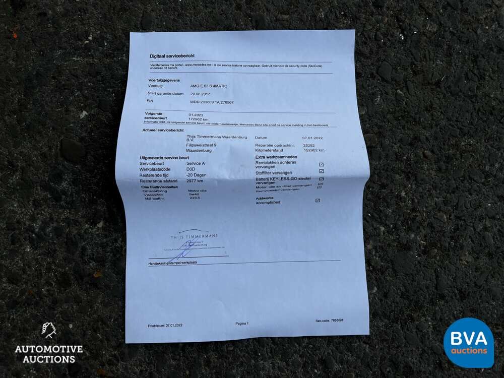 Mercedes-Benz E63s AMG 4Matic E-Klasse 700PS 2017 Limousine -Org. NL-, PH-527-P.