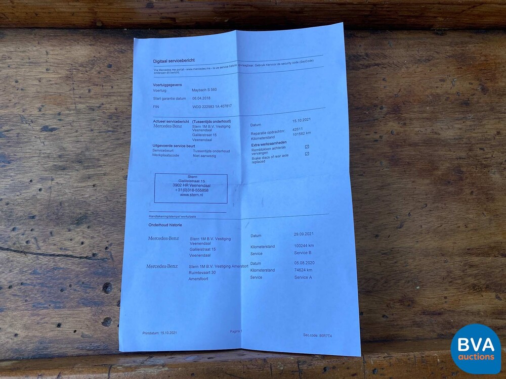 Mercedes-Benz Maybach S560 S-Klasse LANG 469pk Facelift 2018 ORG-NL, SG-782-B.