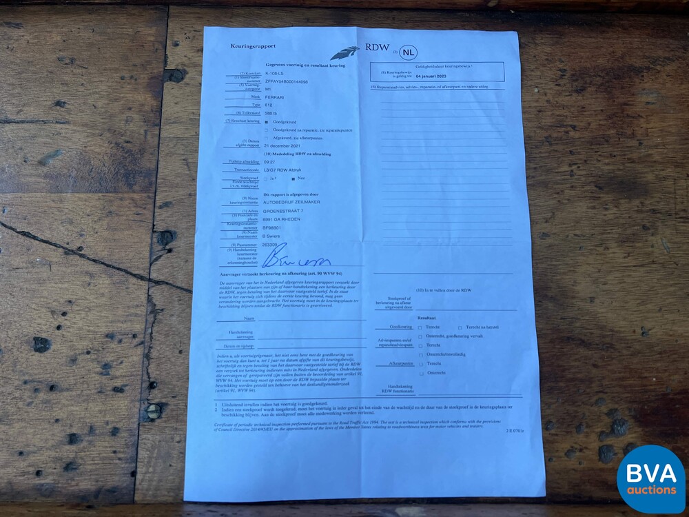 Ferrari 612 Scaglietti F1 540 PS 5.2L V12 2006, K-108-LS.