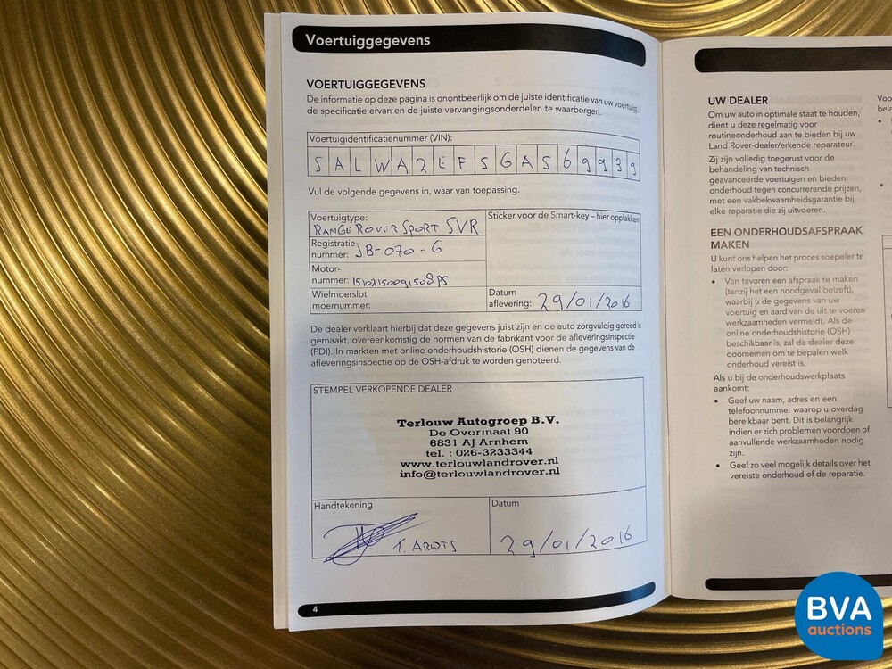 Land Rover Range Rover Sport SVR 5.0 V8 Kompressor 551PS 2016 -Org. NL-, JB-070-G.