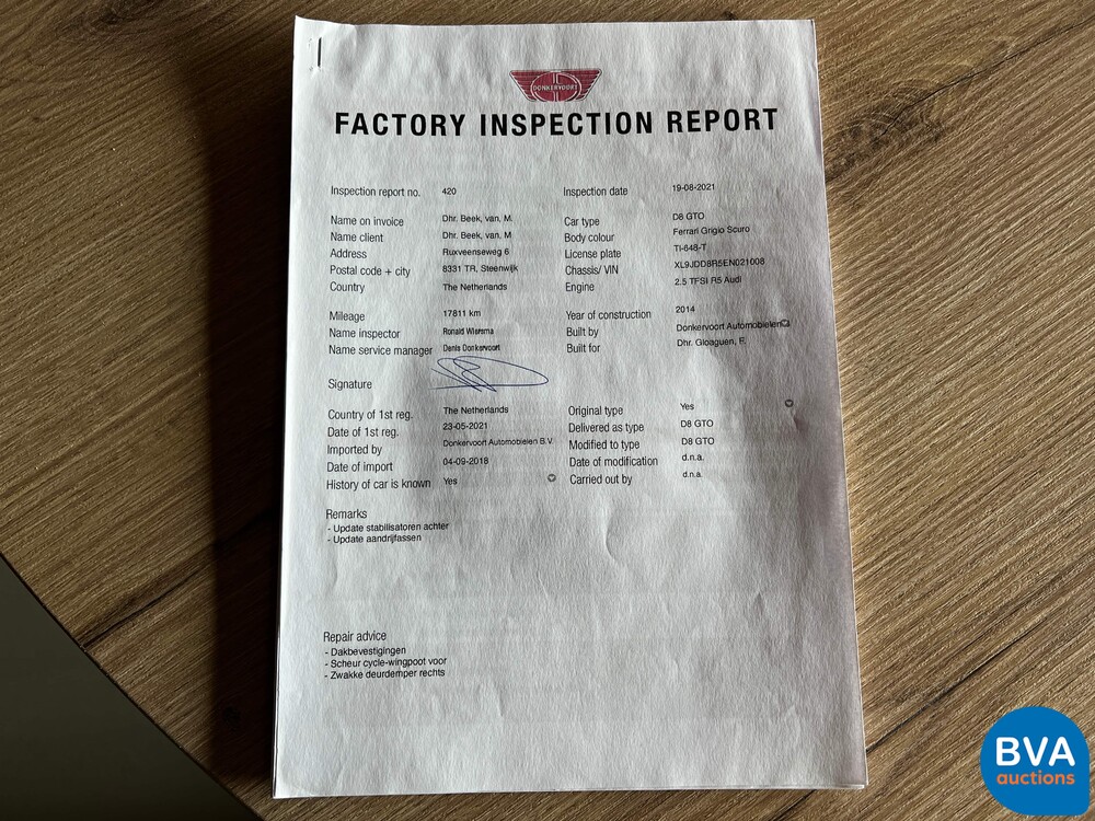 Donkervoort D8 GTO PREMIUM (1 von 25) CARBON 2.5 TFSI R5 Audi RS Performance 2014, TL-648-T.