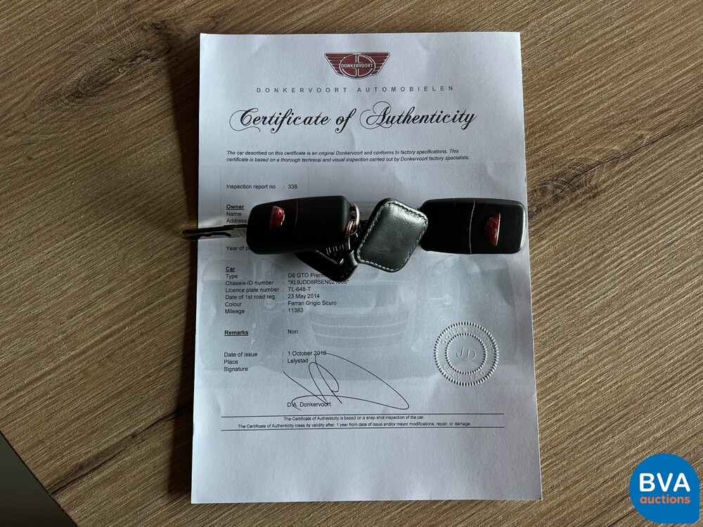 Donkervoort D8 GTO PREMIUM (1 von 25) CARBON 2.5 TFSI R5 Audi RS Performance 2014, TL-648-T.