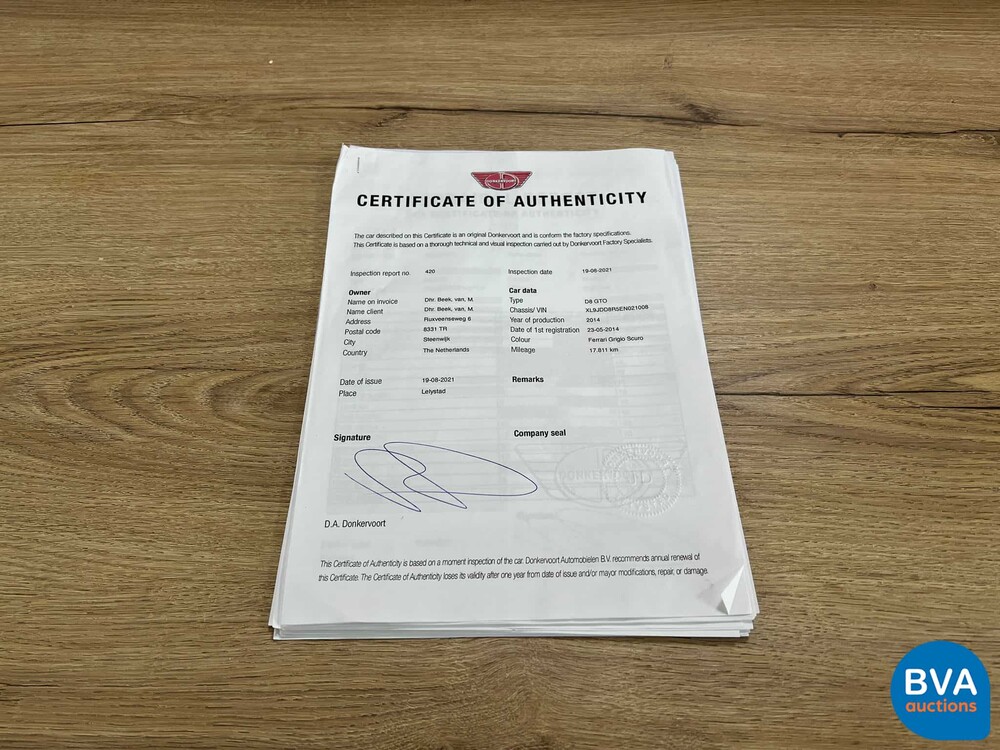 Donkervoort D8 GTO PREMIUM (1 von 25) CARBON 2.5 TFSI R5 Audi RS Performance 2014, TL-648-T.