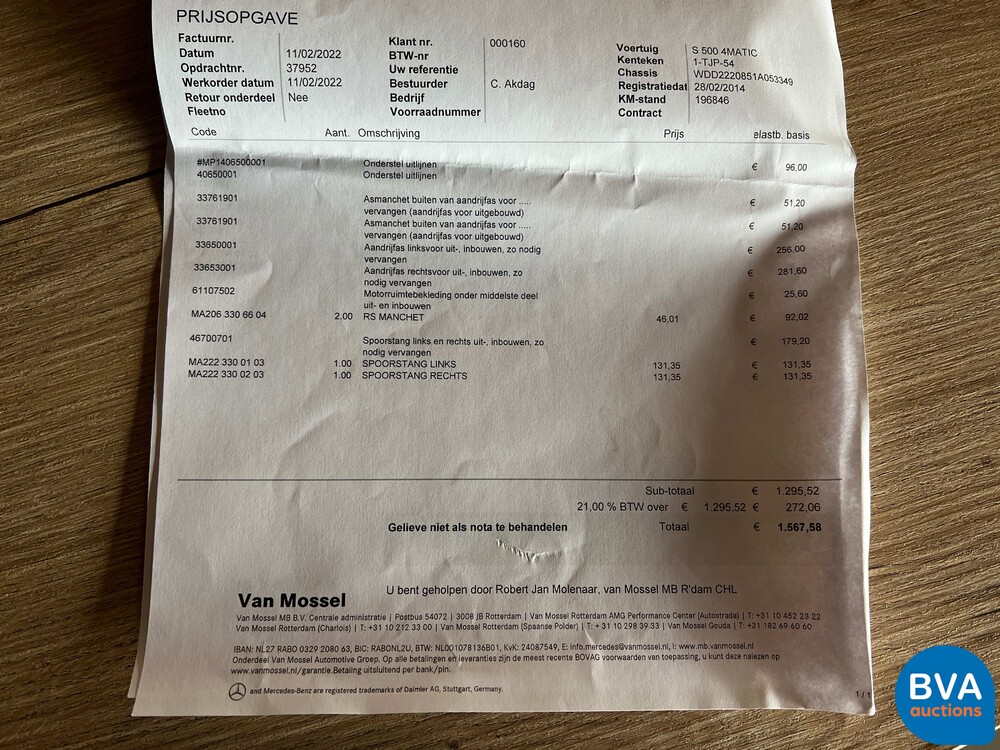 Mercedes-Benz S500 4Matic Prestige Plus S-Klasse 455pk -Org. NL-, 1-TJP-54.