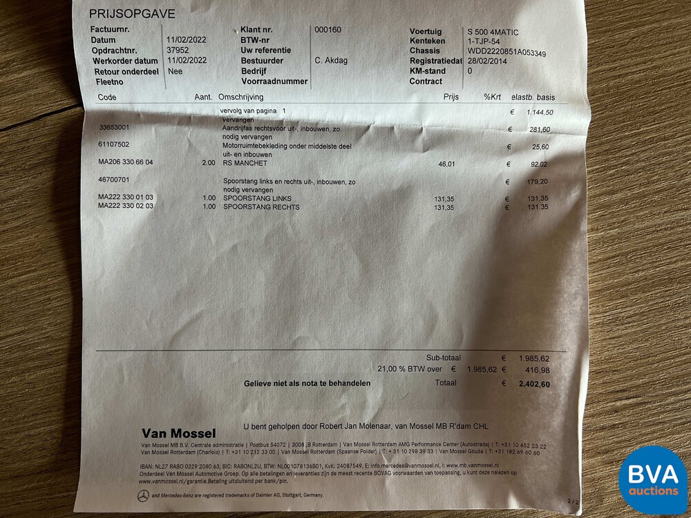 Mercedes-Benz S500 4Matic Prestige Plus S-Klasse 455pk -Org. NL-, 1-TJP-54.