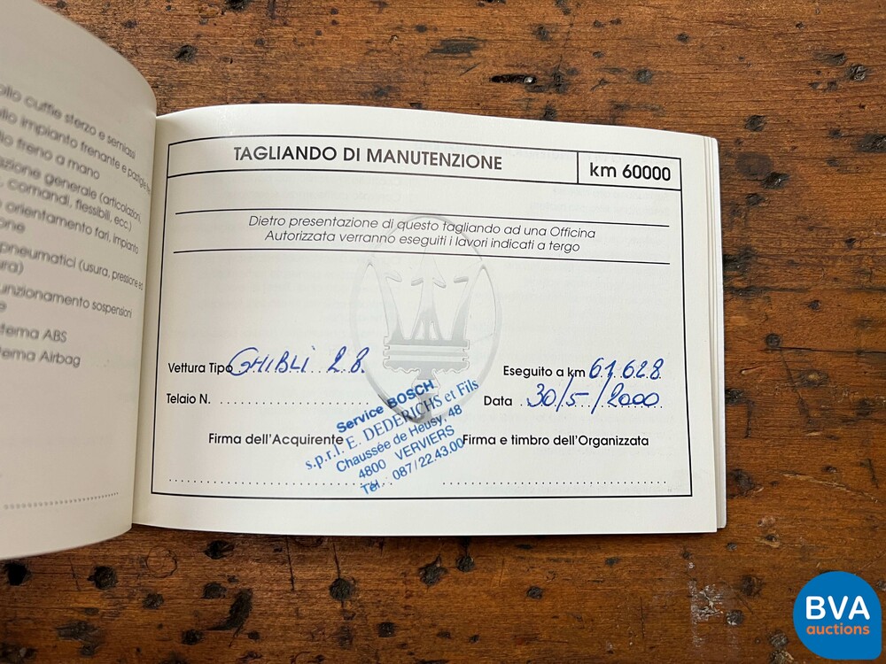 Maserati Ghibli 2 2.8 V6 284 PS 1997 Handbuch, XX-578-X.