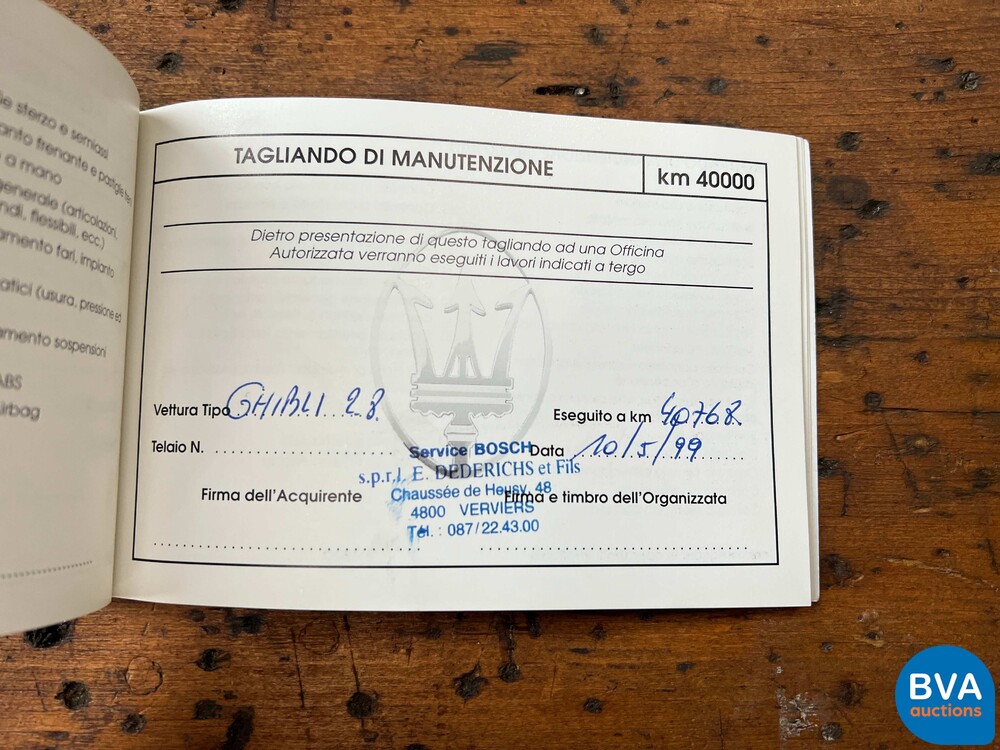 Maserati Ghibli 2 2.8 V6 284 PS 1997 Handbuch, XX-578-X.