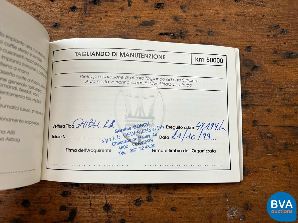 Maserati Ghibli 2 2.8 V6 284 PS 1997 Handbuch, XX-578-X.