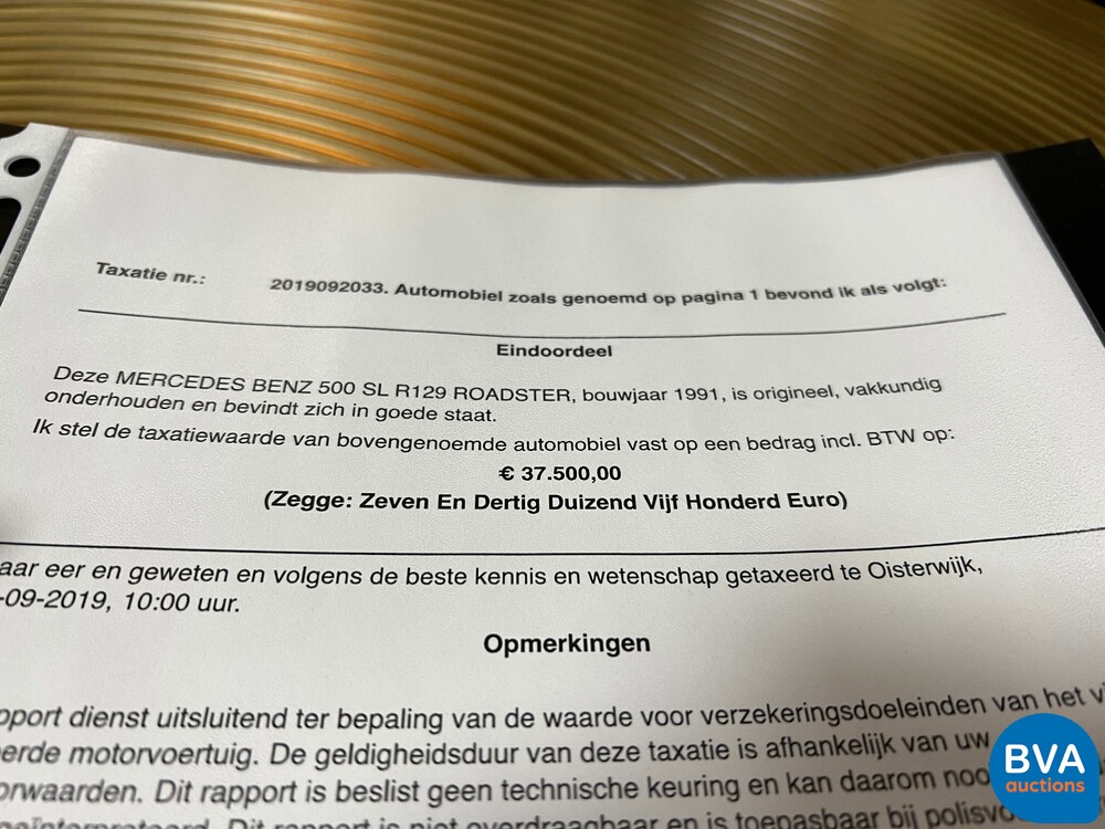 Mercedes-Benz SL500 Roadster 5.0L V8 Cabriolet 326pk 1991