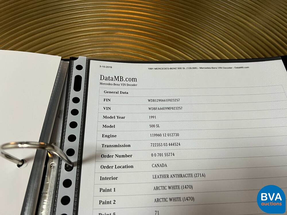 Mercedes-Benz SL500 Roadster 5.0L V8 Cabriolet 326pk 1991