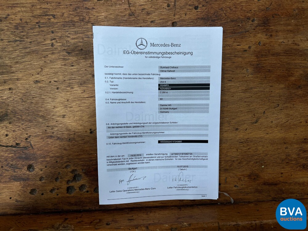 Mercedes-Benz C350e Estate Lease Edition C-Klasse 211PS 2015 -Org. NL-, GT-107-R.