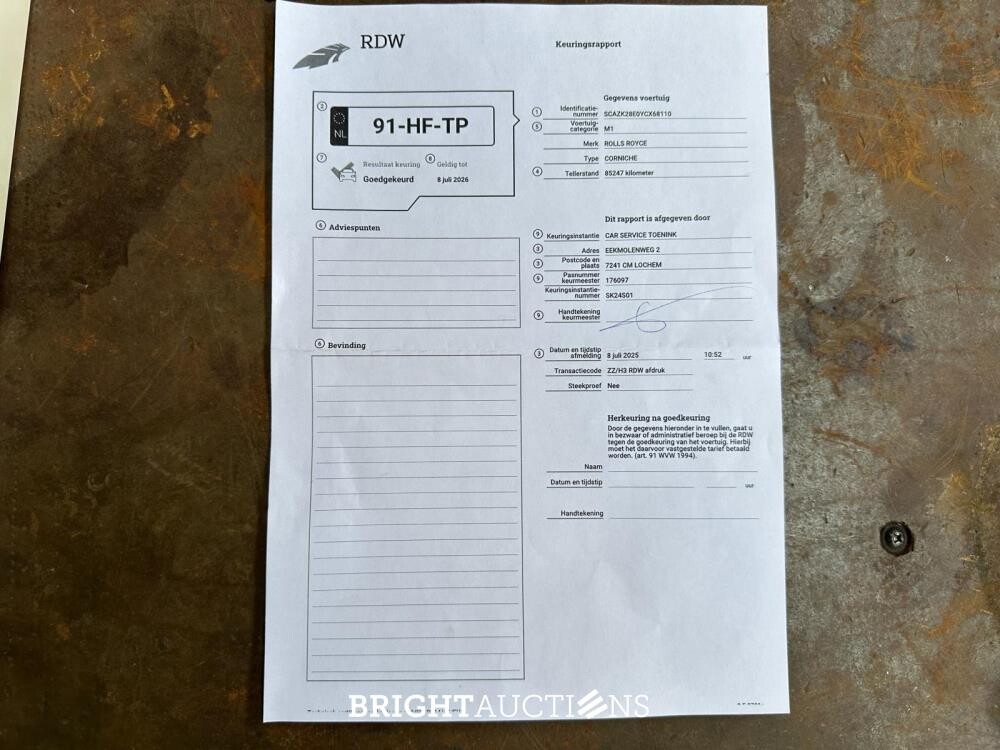Rolls-Royce Corniche V 6.75 V8 Cabriolet 329hp 2000 Cabrio (1 von 374 weltweit), 91-HF-TP