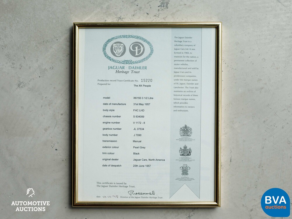 Jaguar XK150 Fixed Head Coupé 1957, AR-87-52