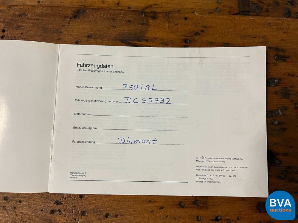 BMW 750iL Highline 7er 5.0 V12 300 PS E32 1992.