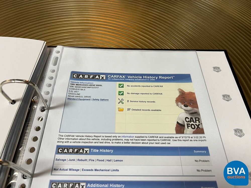 Mercedes-Benz SL500 Roadster 5.0L V8 Cabriolet 326pk 14995Km! 1991