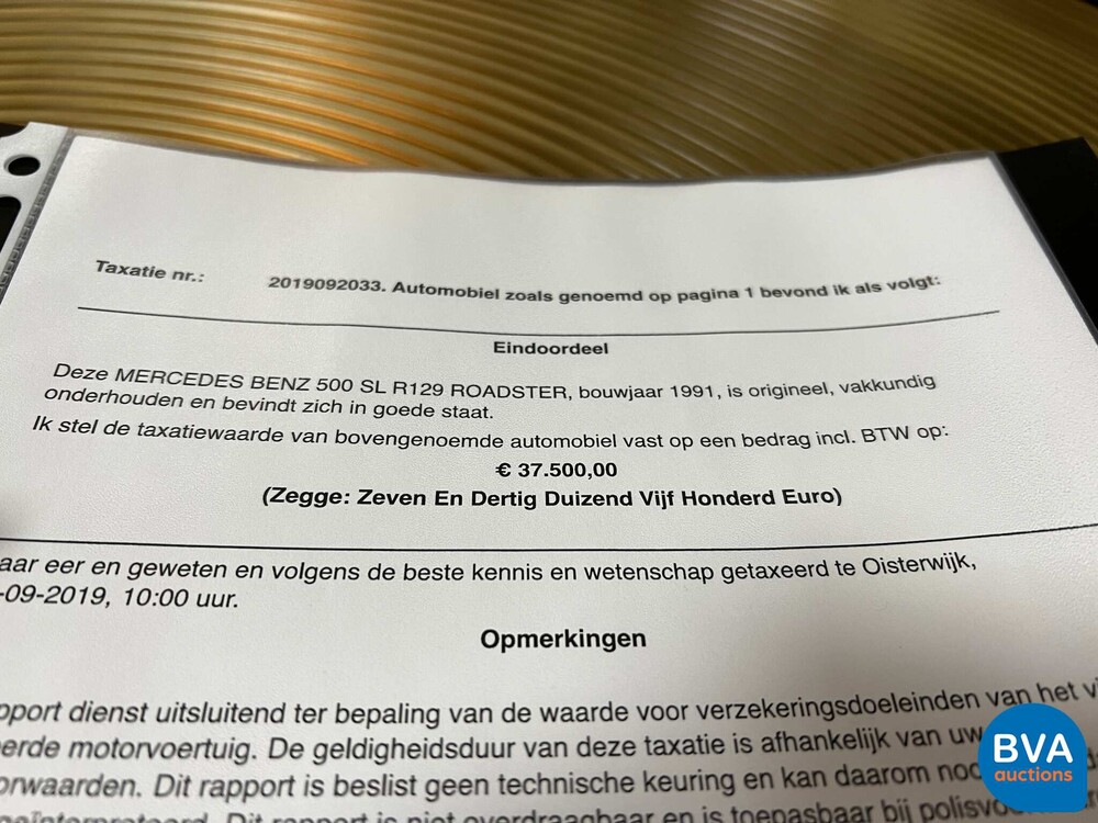 Mercedes-Benz SL500 Roadster 5.0L V8 Cabriolet 326pk 14995Km! 1991