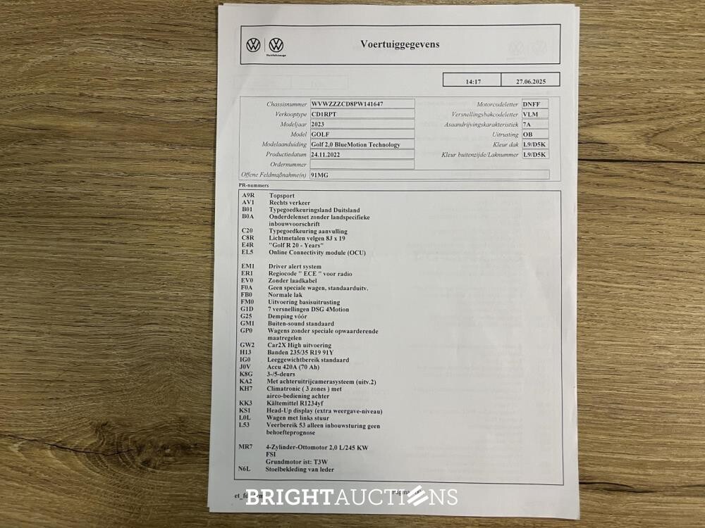 Volkswagen Golf VIII R 4Motion 20th Annniversary -AKRAPOVIC- 2.0 TSI 333pk 2023 LIMITED (Golf 8), NL-KENTEKEN