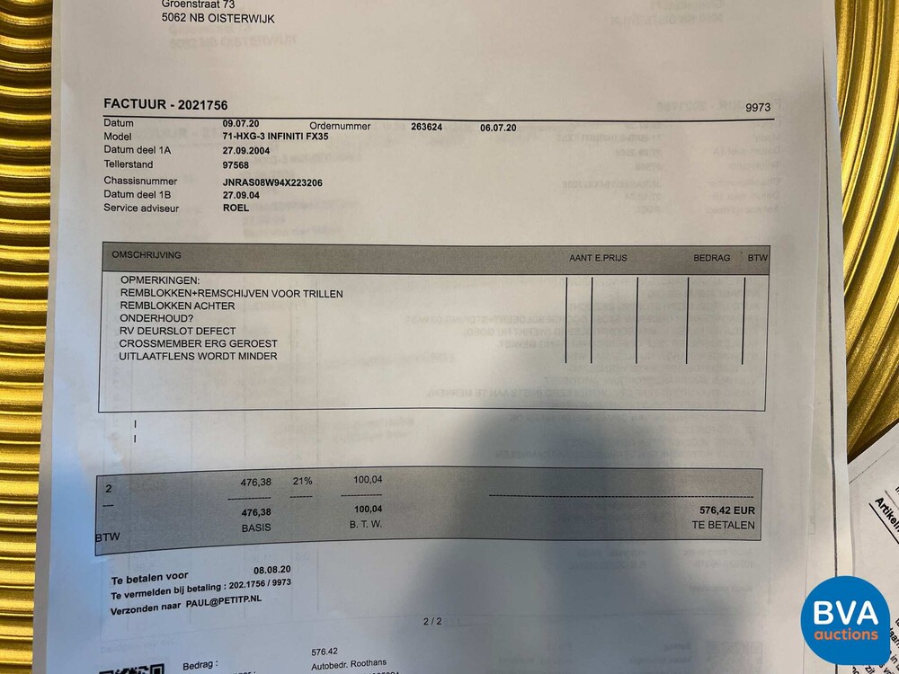 Infiniti FX 35 300hp 2004, 71-HXG-3.