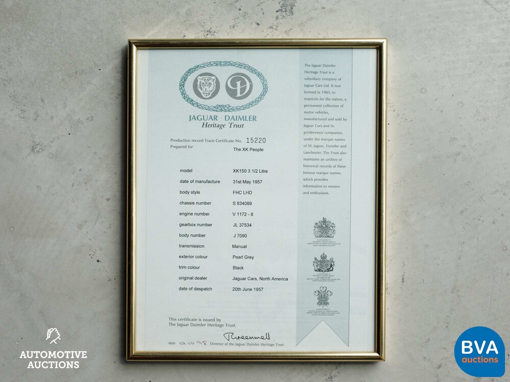Jaguar XK150 Fixed Head Coupé 1957, AR-87-52